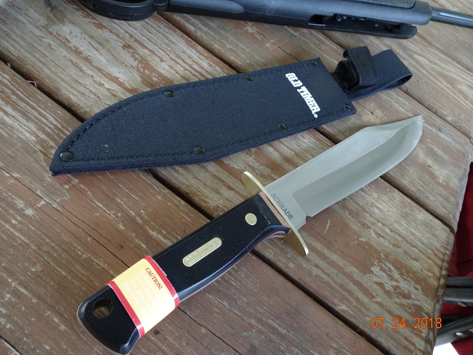 OLD TIMER SCHRADE 15.5″ OA BOWIE KNIFE 10″ 440 BLADE DERLIN SAW CUT HANDLE HD SH