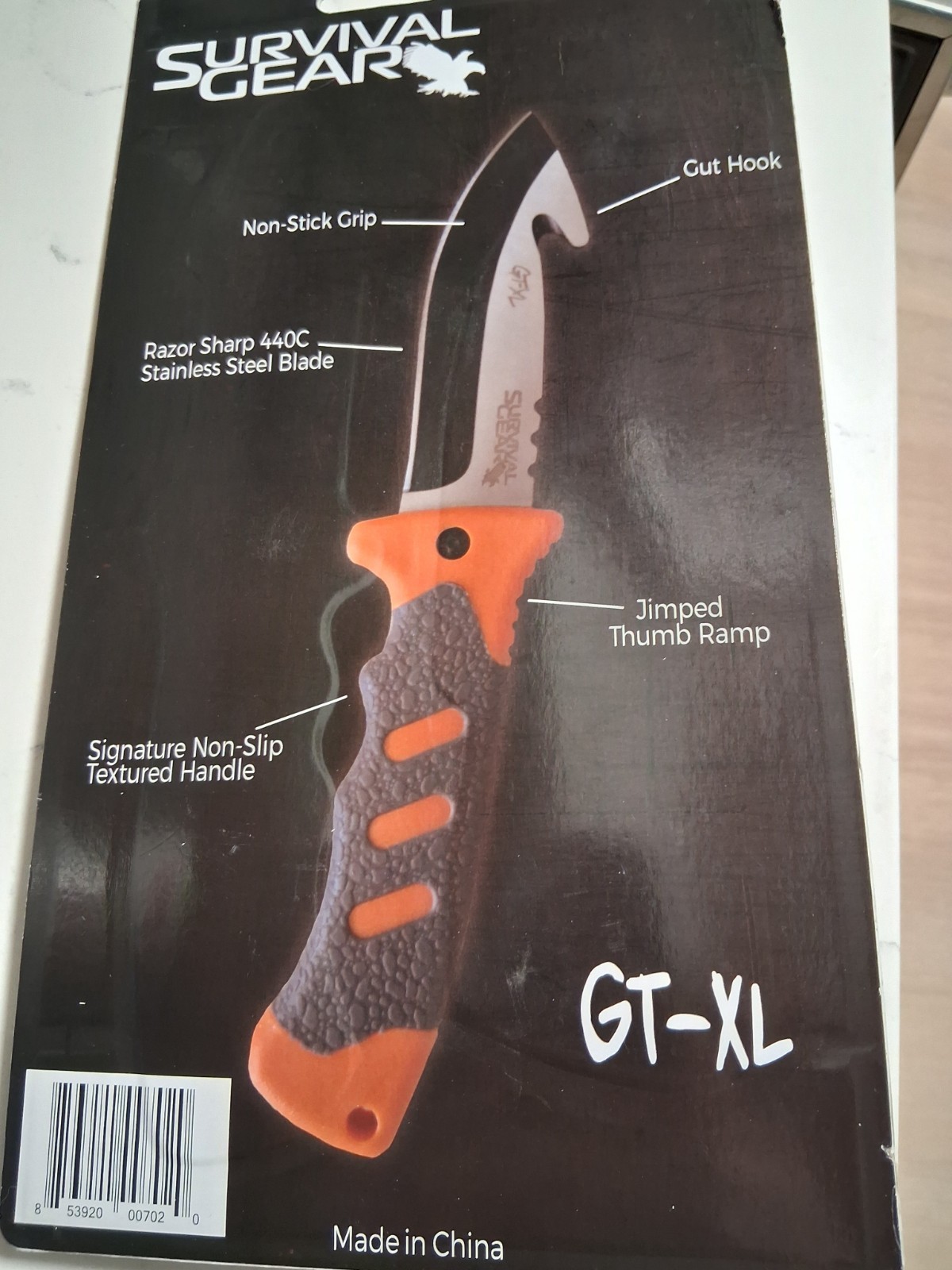 Guthook Hunting Knife fixed blade with case NEW