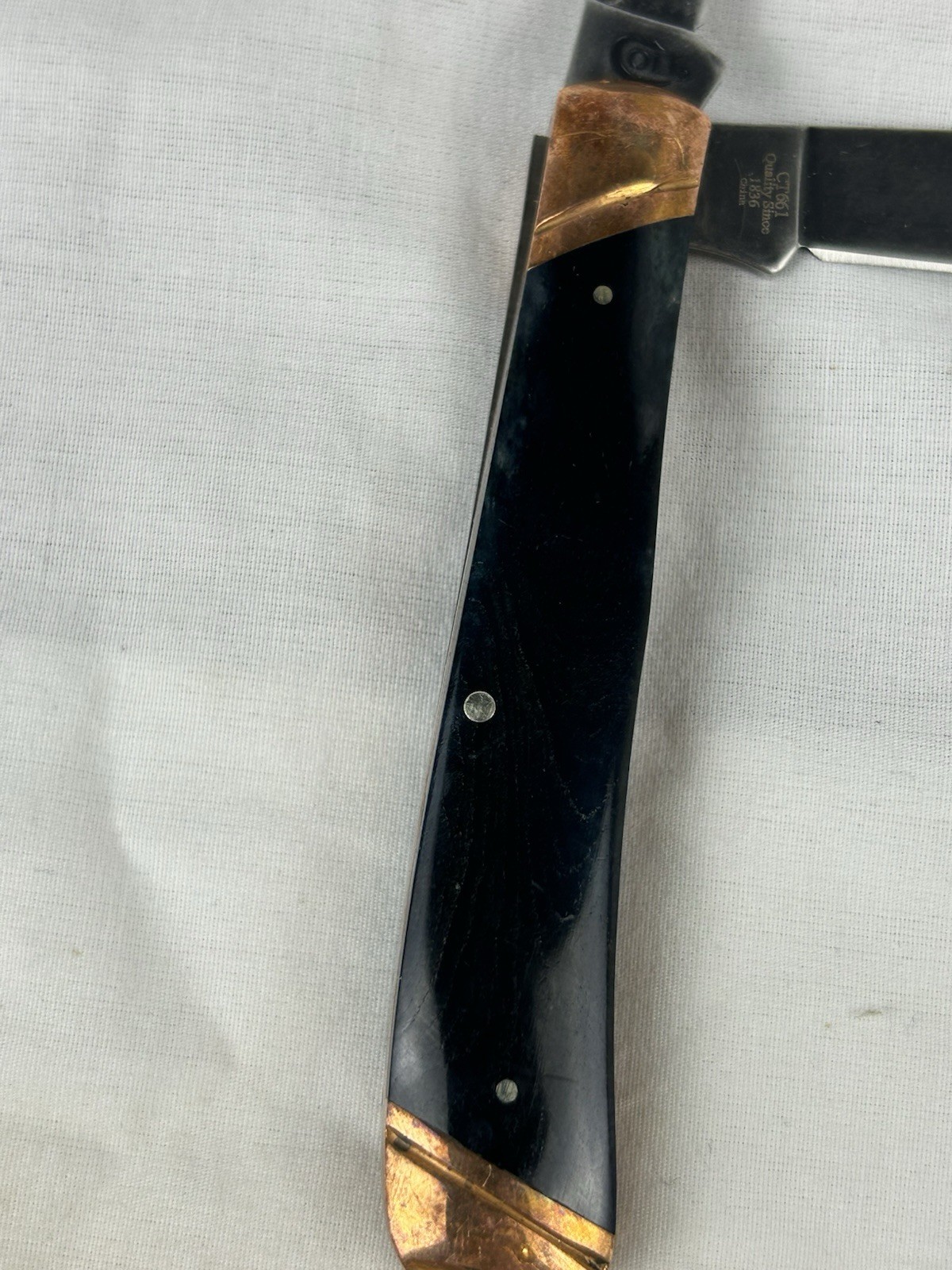 COLT CT661 COPPER BOLSTER TRAPPER POCKET KNIFE 2 FOLDING BLADES BLACK HANDLES