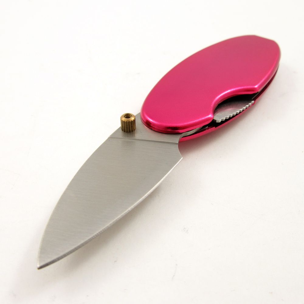 FOLDING POCKET KNIFE | 2.75″ Mini Women’s Pink Magenta Purple Slim Oval Pebble