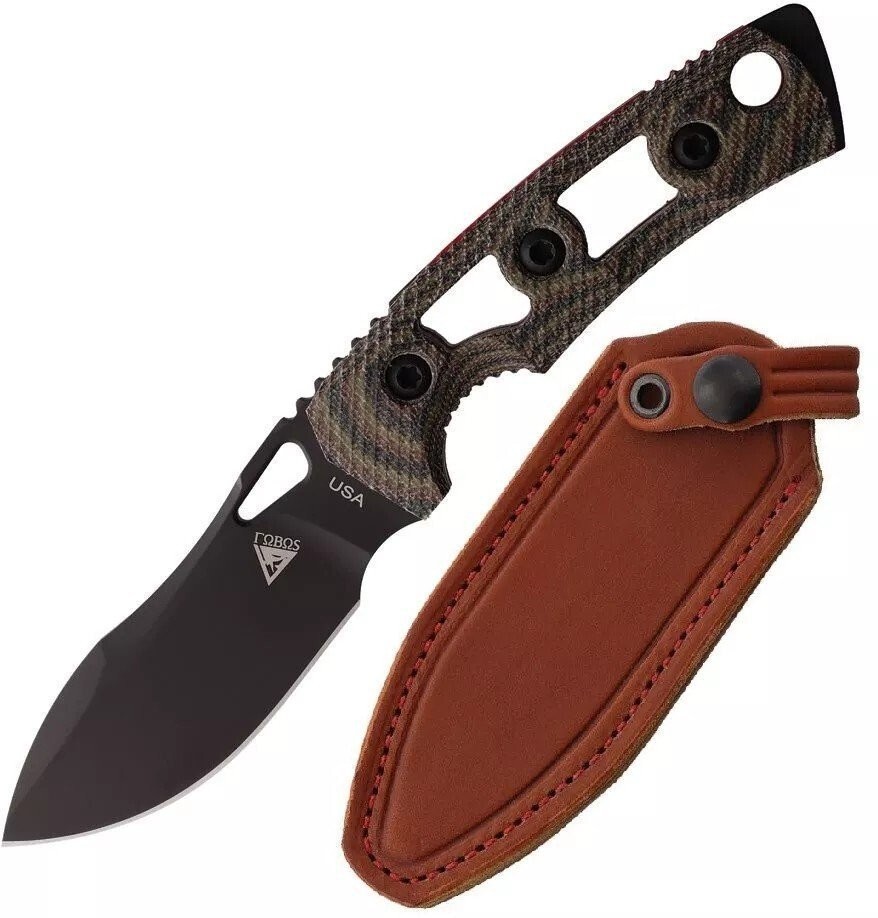 Fobos Knives Tier 1 PVD Fixed Blade 3.75″ CPM-154 Steel Micarta Handle – FOB082