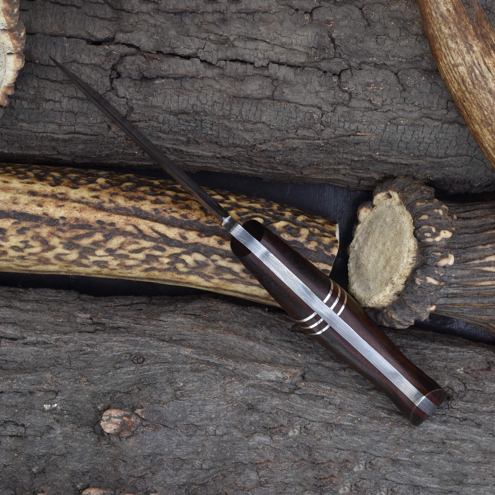 Knives Ranch Hunting Knife | 8-1/2″ Camping Knife – 3/16″ Damascus Blade