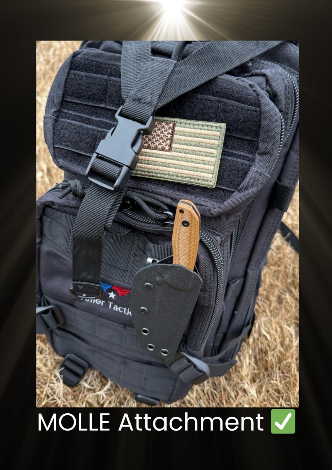 B-10 Full Tang, 3D Micarta Scales, EDC With Kydex Sheath for Hunting and Outdoor