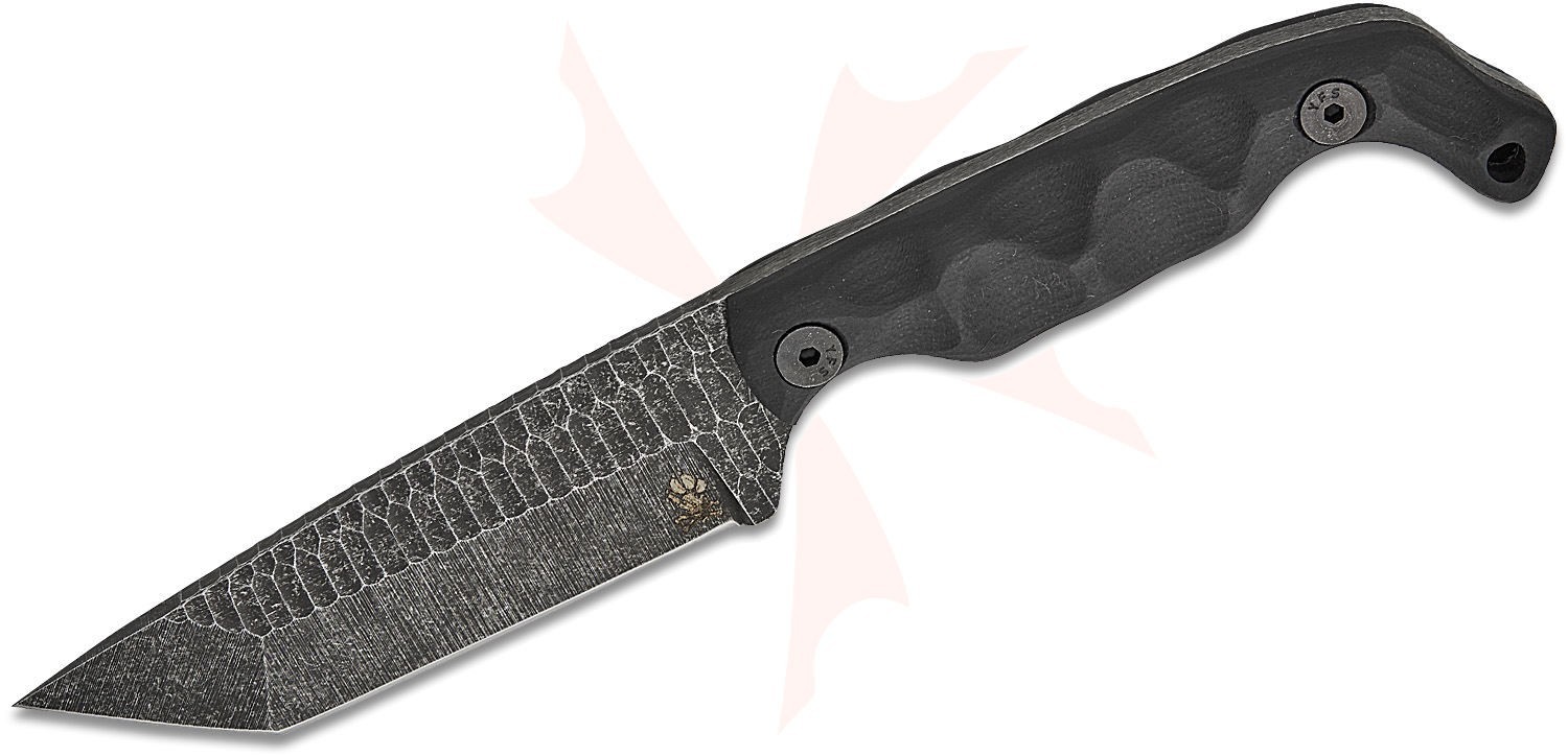 STROUP BRAVO 5 Fixed Blade Knife 3.5″ Tanto Blade Black G10 Handle B5T-B-G10