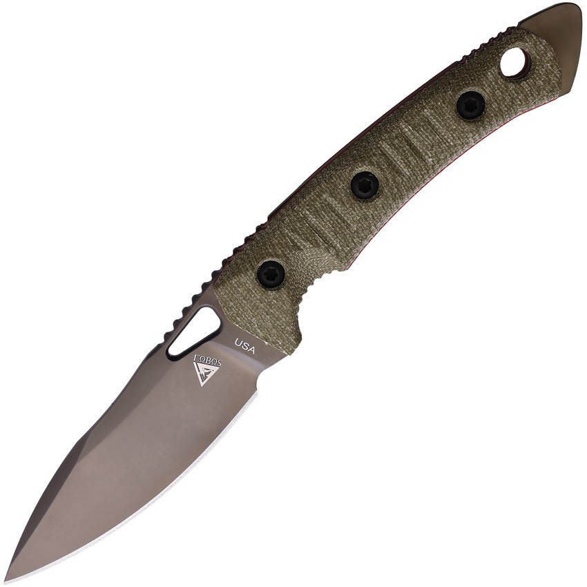 Fobos Knives Cacula FOB056 4.25″ S35VN OD Green Red Micarta Fixed Knife