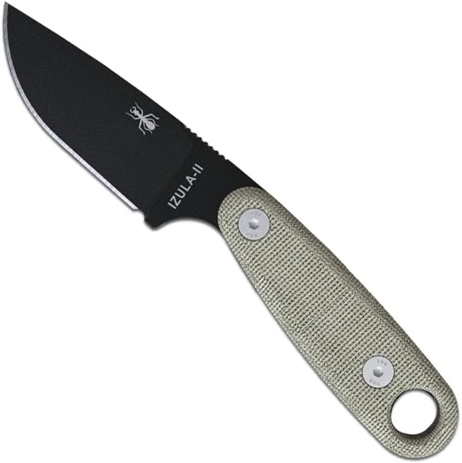 ESEE Izula-II Black Fixed Blade Knife w/ Micarta Handle & Sheath
