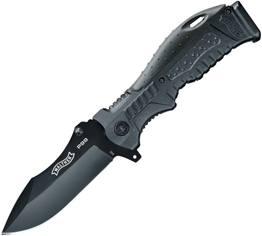 Walther P99 Linerlock 5.0749-US 4″ 440C Black Nylon Folding Knife
