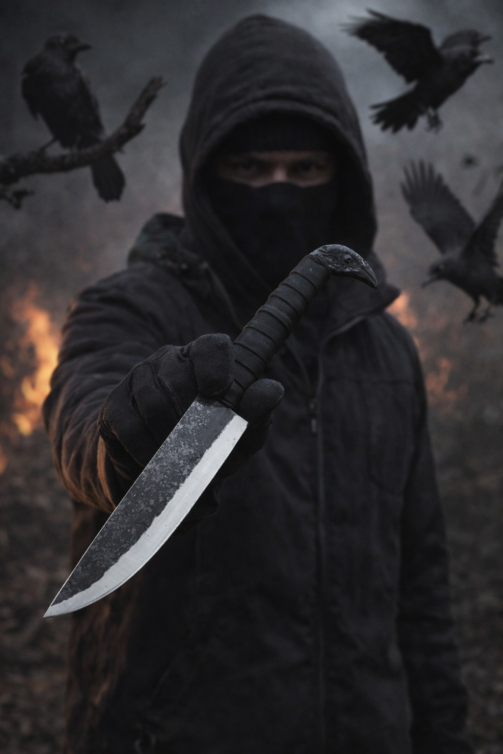 Handmade High Carbon Steel Fixed Blade Tactical Knife Leather Handle With Sheath