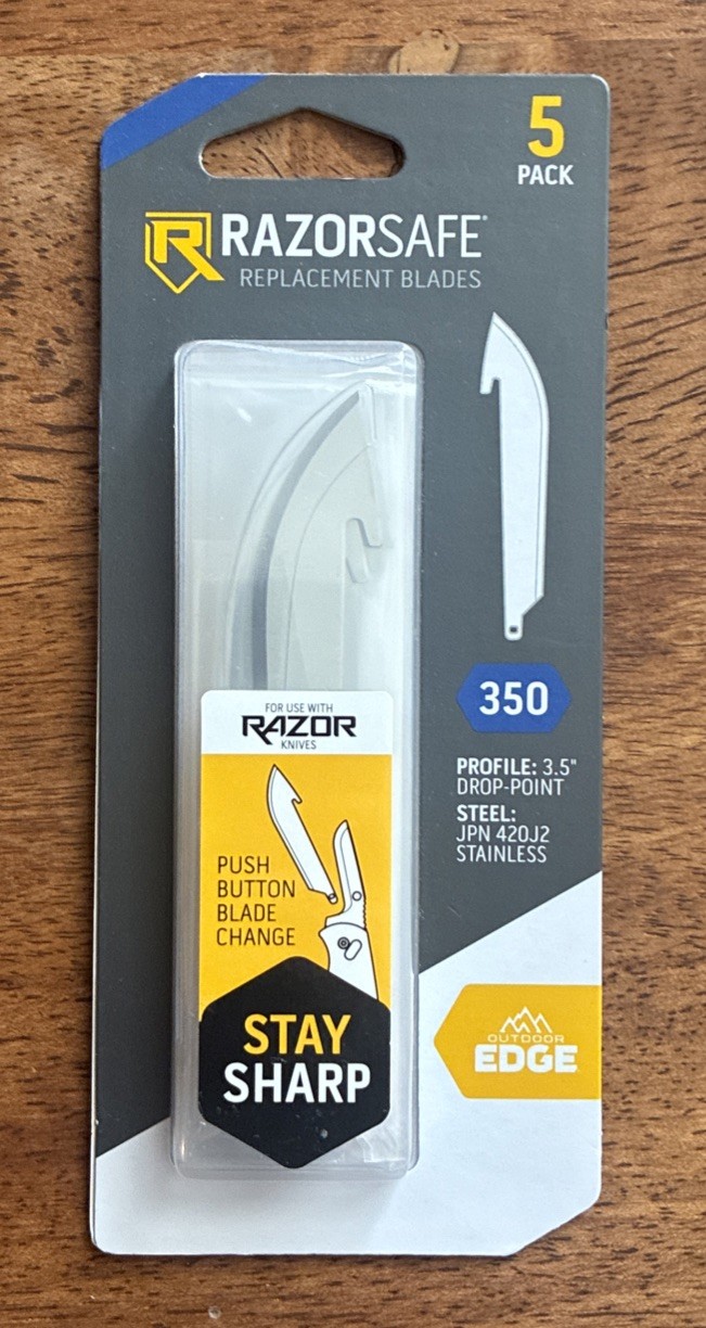 2 Pack -Outdoor Edge 3.5″ Razorsafe System Combo Set 5 Replacement Blades RR35-5
