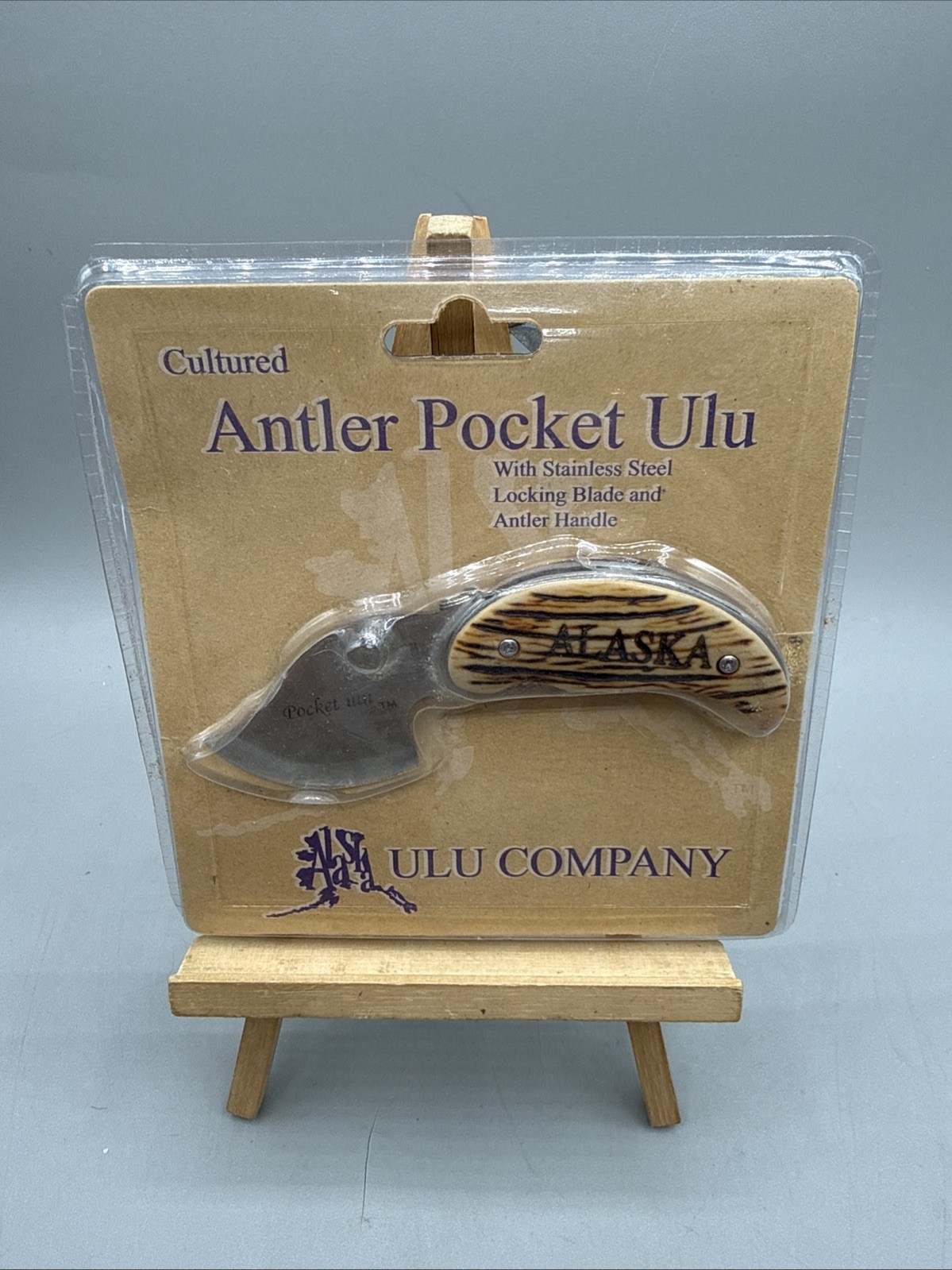 Alaska Original Pocket Ulu with Stainless Steel Locking Blade – Cultured Antler
