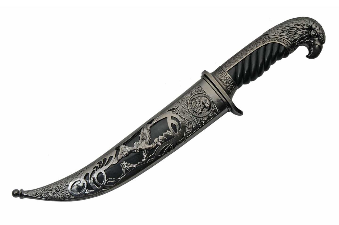 Fixed Blade Knife | Black Silver Eagle Hunting Dagger Collectible 211469-ESL