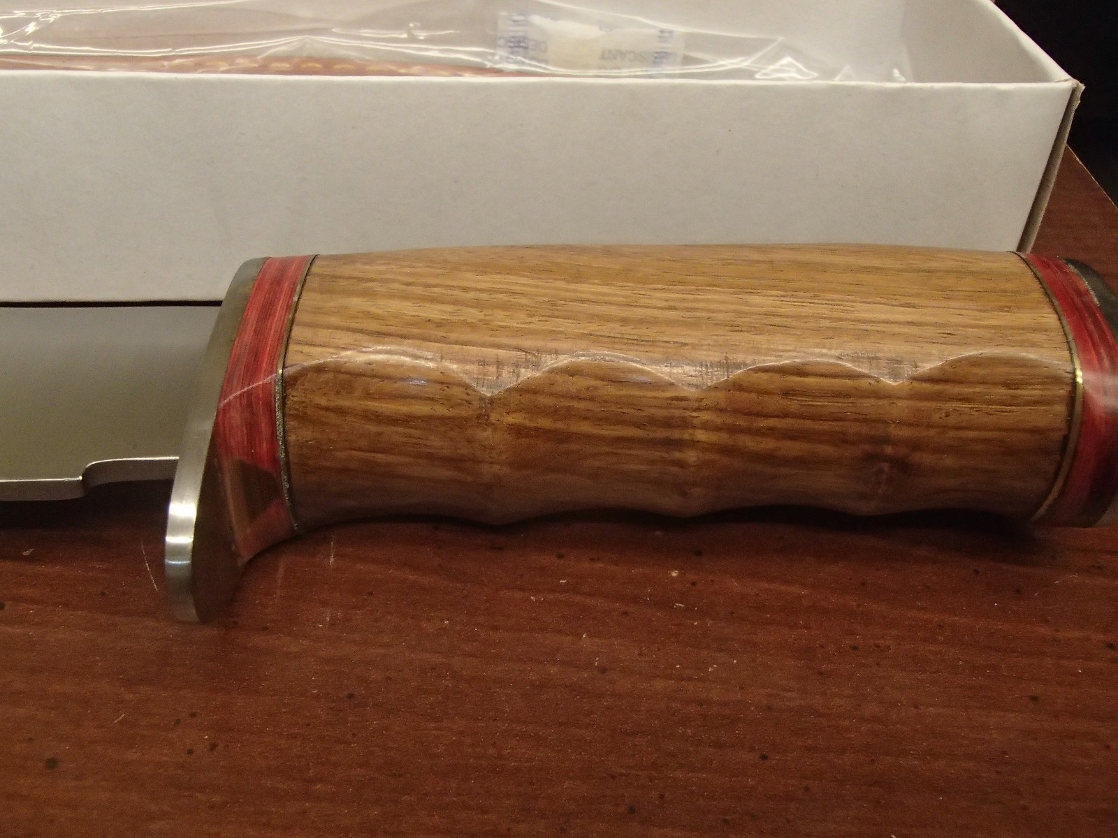 Bowie Knife | Classic 12″ Overall Dark Brown Wood Handle Silver Blade + Sheath