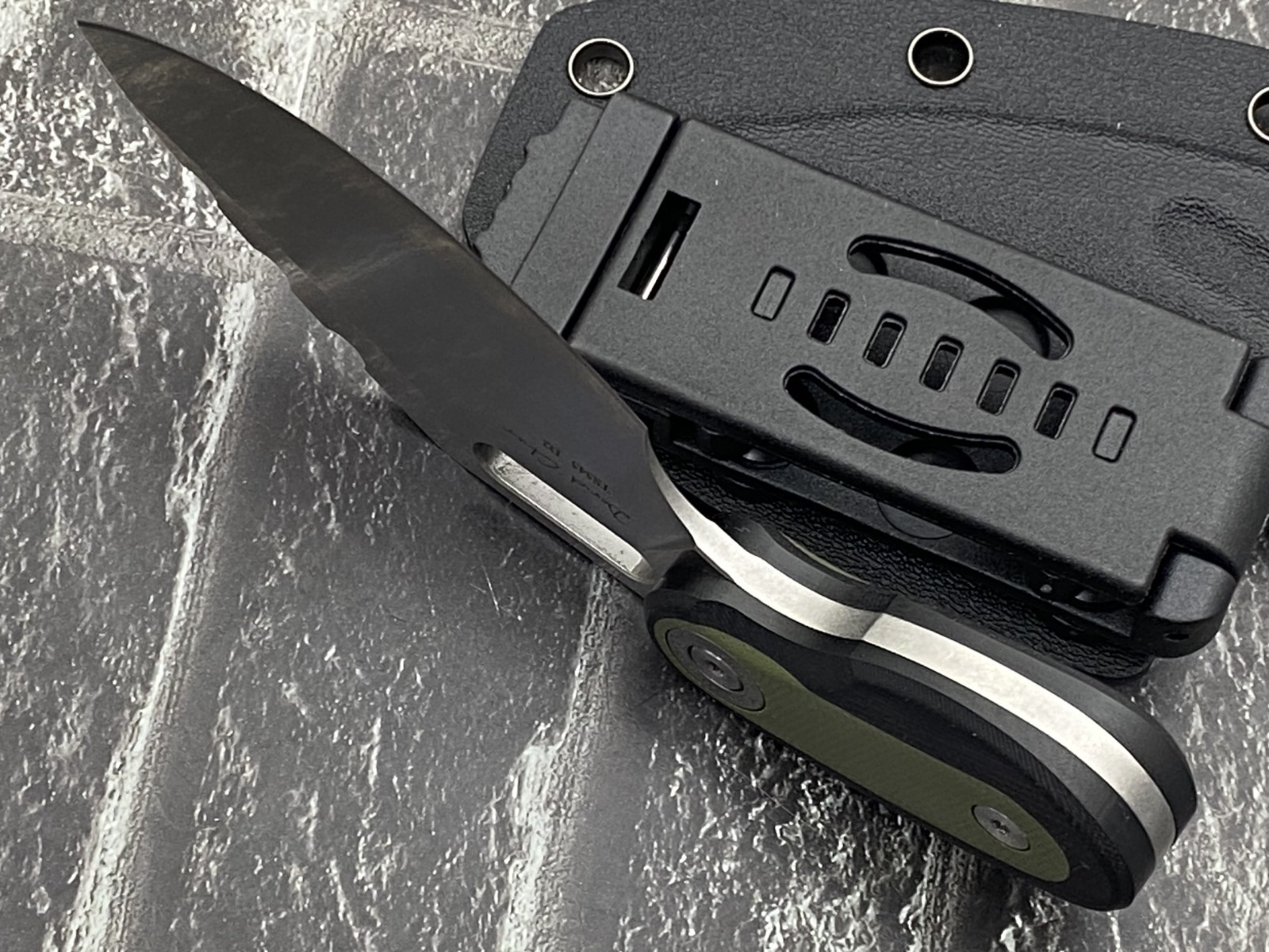 TwoSun TS545-D2-SW EDC D2 Blade G10 Handle Fixed Blade Kydex Belt Sheath Knife