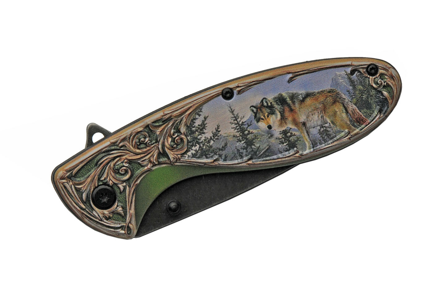 Spring-Assist Folding Knife | Rite Edge Black Bear Stainless Steel Blade