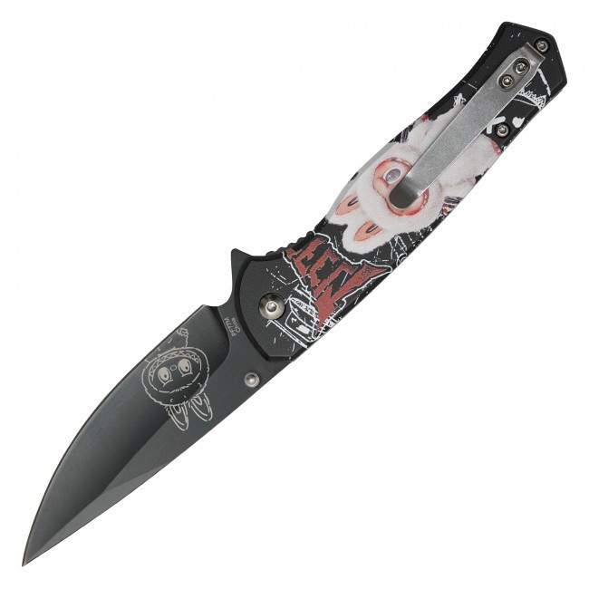 8” Labubu Angel in Clouds 3-D Printed Graphic Spring Assisted Pocket Knife