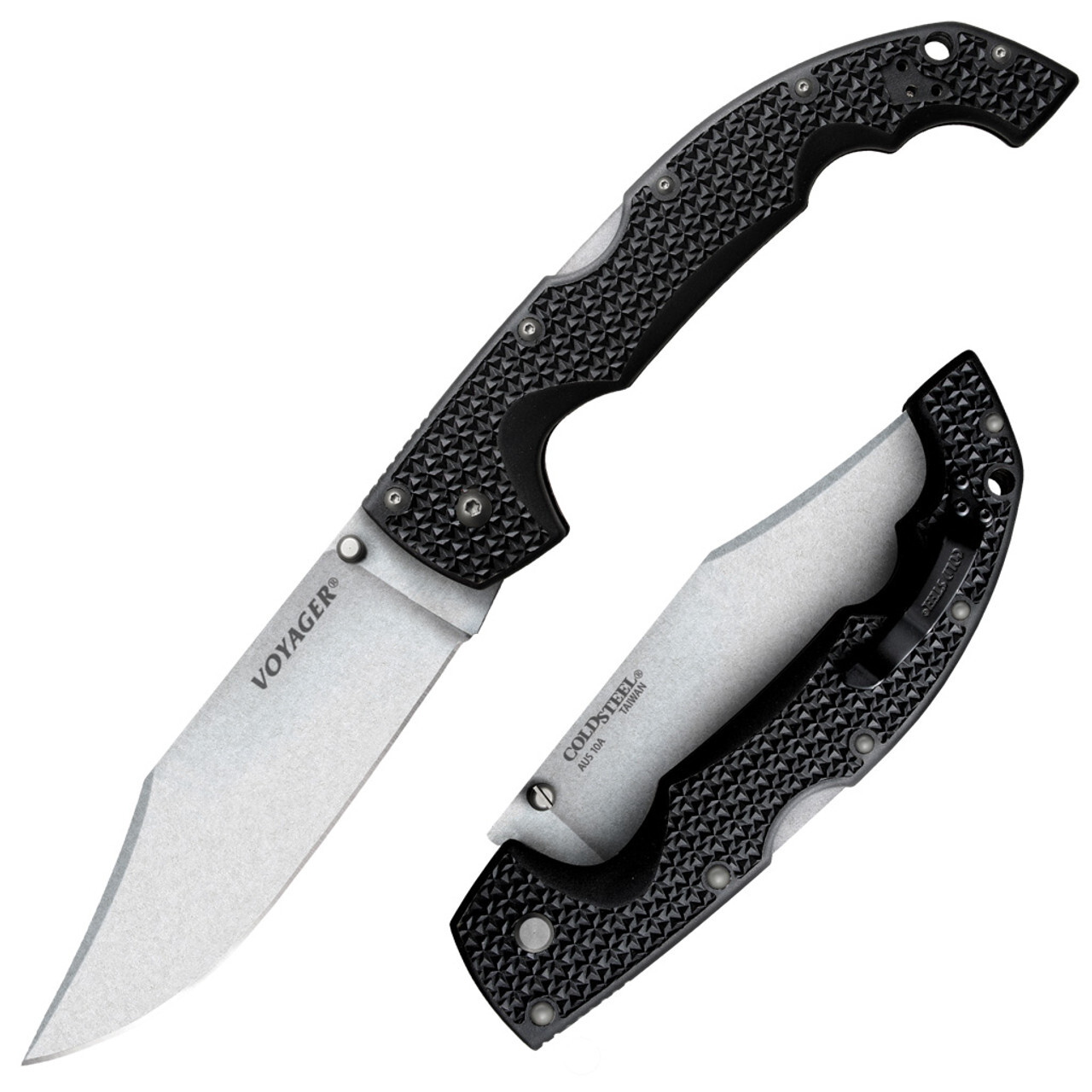 Cold Steel XL Voyager Clip Pt 5.5″ Blade 4MM Thick AUS10A STEEL CS-29AXC