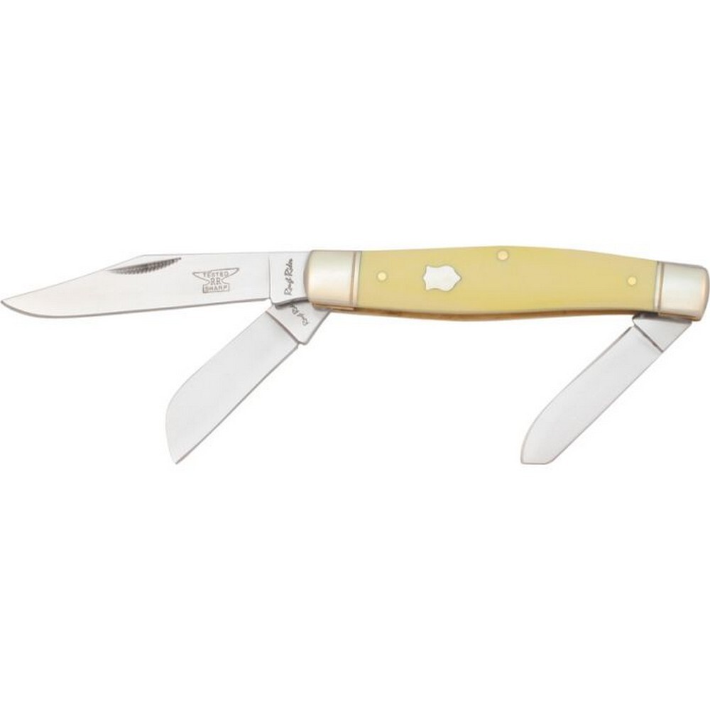 Rough Rider Large Stockman Folding Pocket Knife Yellow Synthetic Handle – RR603