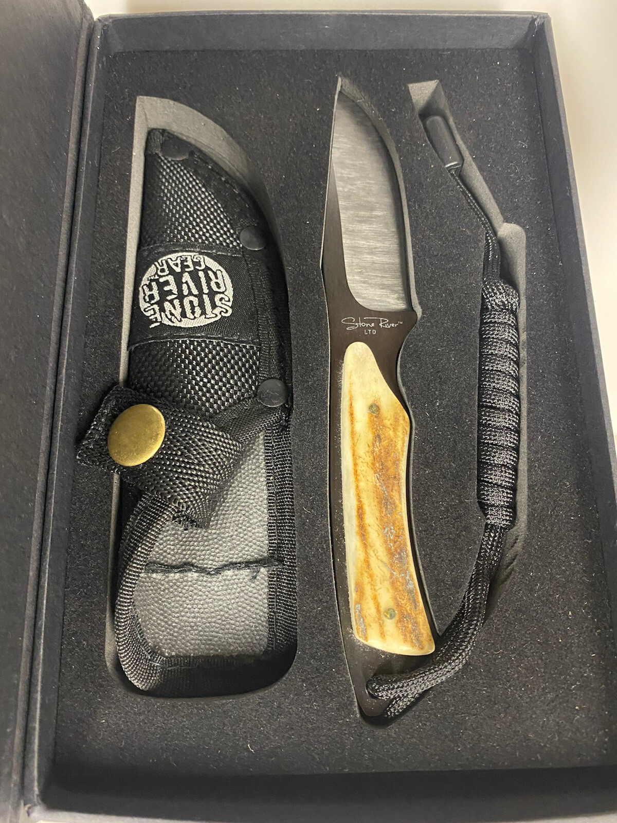 NEW Stone River Gear Ceramic Blade Caping Hunting Knife w/ Stag Handle SRG65SCB