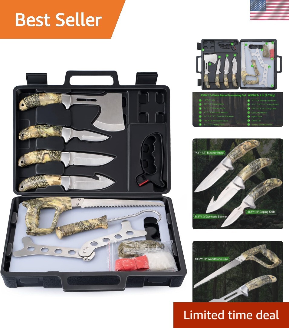 Hunting Knife Set – Deer Hunting Gear and Accessories, Field Dressing Kit Por…