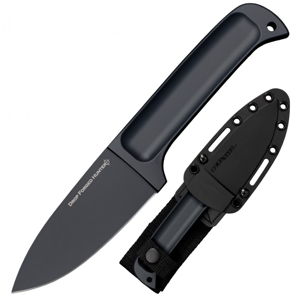 Cold Steel Drop Forged Hunter 4″ 52100 High-Carbon Steel Drop Point Fixed Bla…