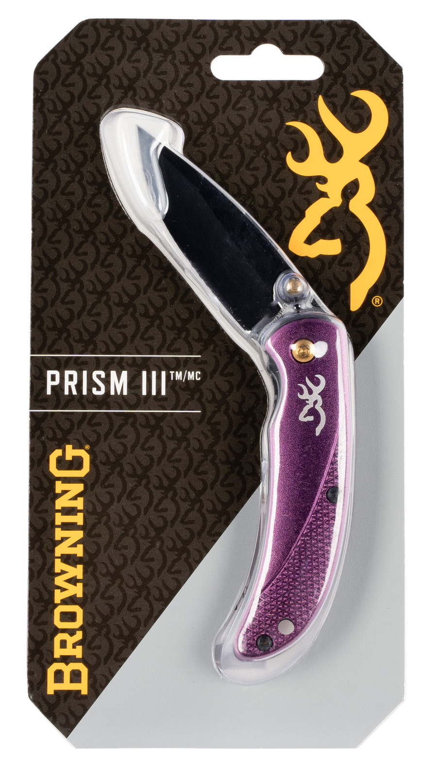Browning 3220343 Prism 3 EDC Folding 2.38 Plain Blk Oxide 7Cr17MoV SS Blade