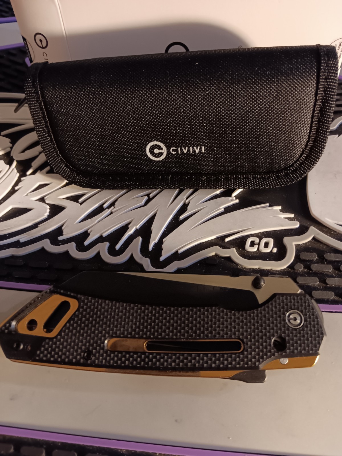 CIVIVI Buster FG Pocket Knife Nitro V Steel Sheepsfoot Blade G10 Micarta Handle