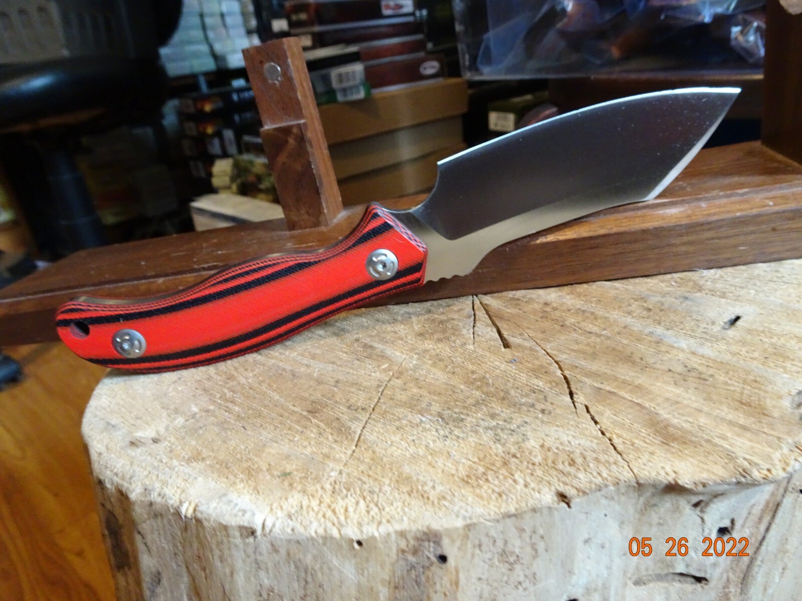 8.5″ SLING BLADE RED & BLACK DO-ALL FIXED BLADE KNIFE D2 BLADE G-10 HANDLE NY S