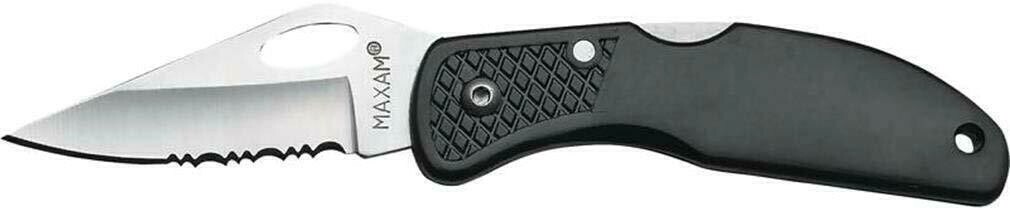 NEW SELF DEFENSE FOLDING KNIFE TOOL HALF SERRATED STAINLESS STEEL BLADE BLACK