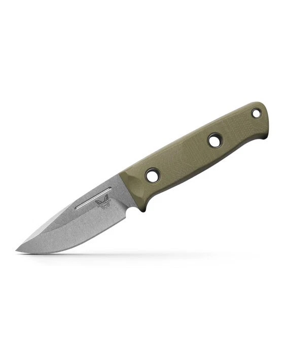 Benchmade 165-1 Mini Bushcrafter OD Green G10 Drop-Point 3.38″ Fixed Blade Knife