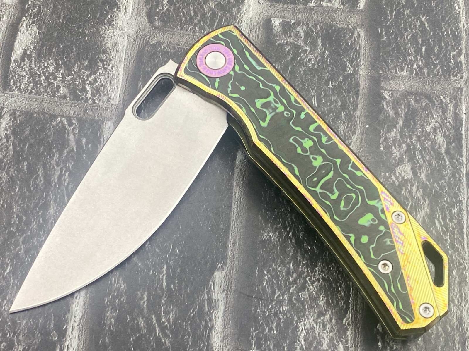 TwoSun TS502-M390-Color Folding Knife M390 Blade Titanium/CF Handle Pocket Knife
