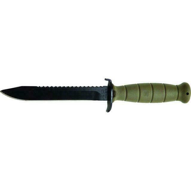 GLOCK Field Fixed Blade Survival Knife with Saw & Sheath – Battle Field Green…