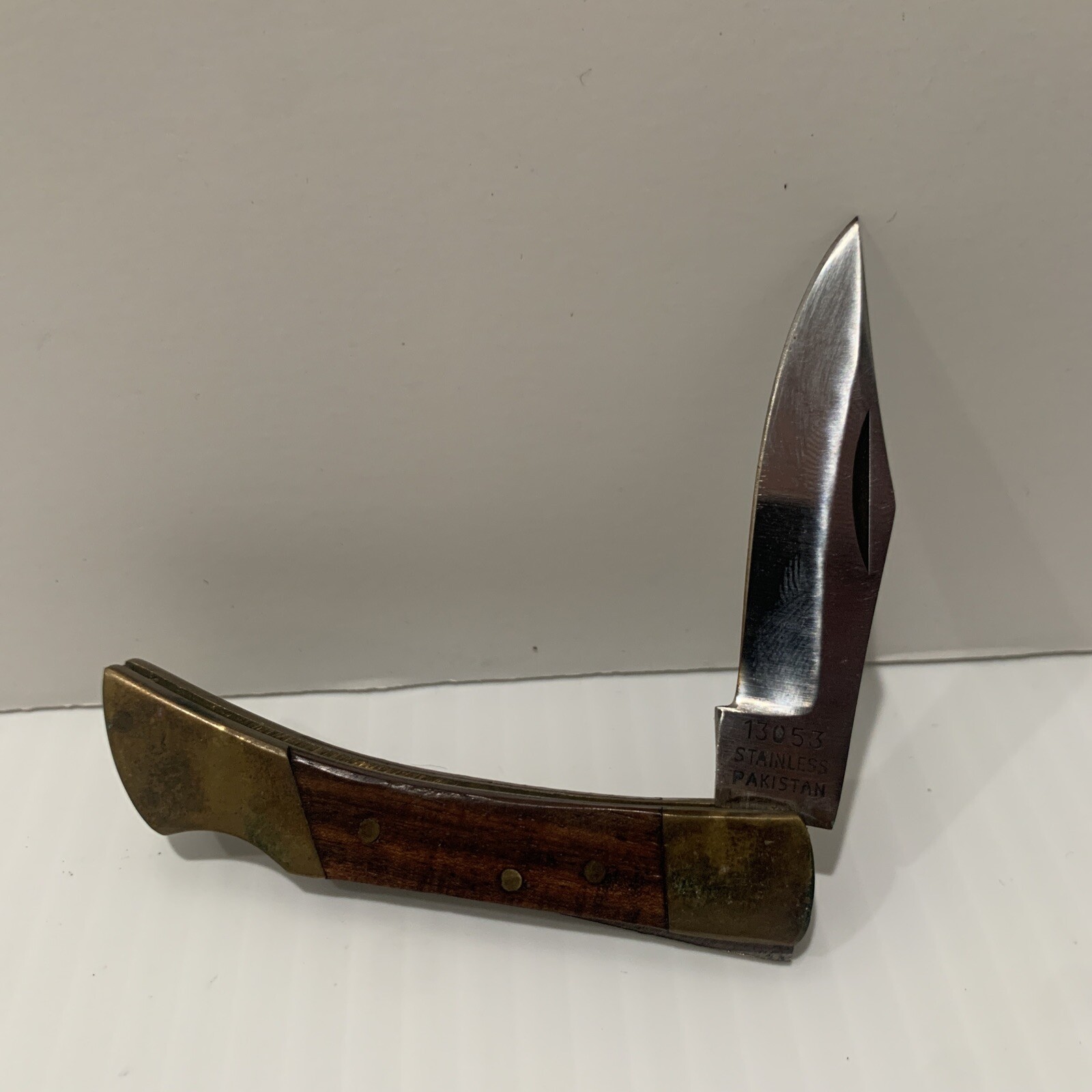 Stainless Pakistan Brass Wood Folding Pocket Knife 2.25″ Single Blade 13053