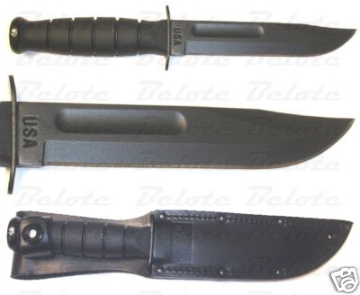 Ka-Bar Knives Short Black KaBar Straight Edge 1256 NEW