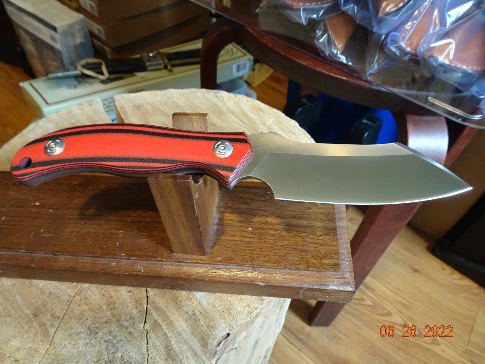8.5″ SLING BLADE RED & BLACK DO-ALL FIXED BLADE KNIFE D2 BLADE G-10 HANDLE NY S