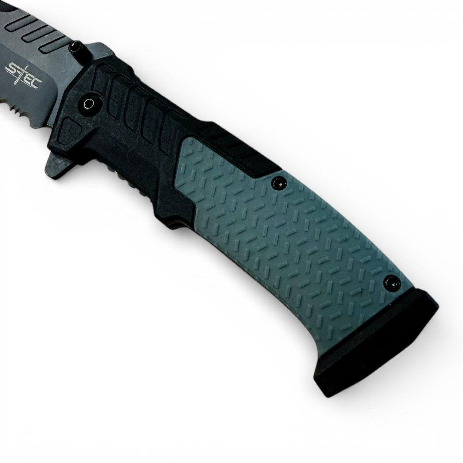 S-TEC TS015 Recon Assisted Folding Knife 3.5” Serrated OD Green EDC
