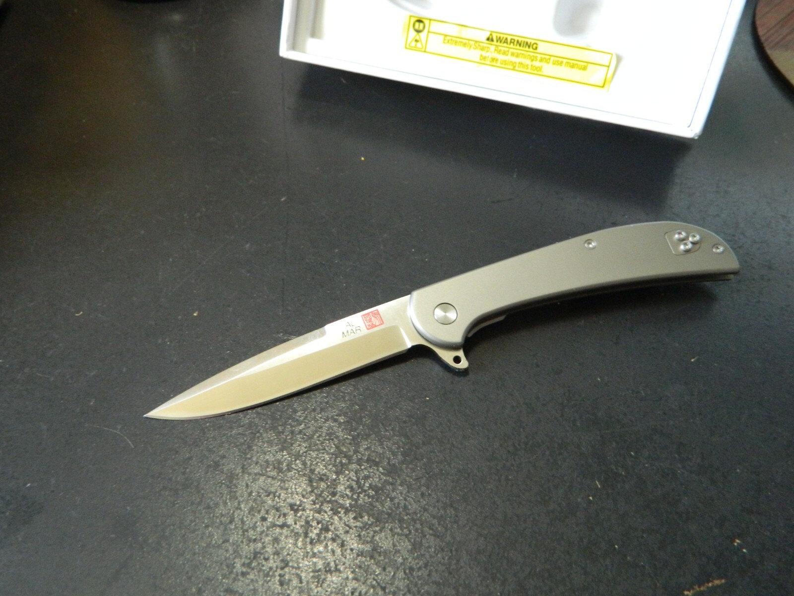 AL MAR KNIVES 4″ CLOSED AMK4114 ULTRALIGHT TITANIUM FRAMELOCK D2 BLADE *FALCON*