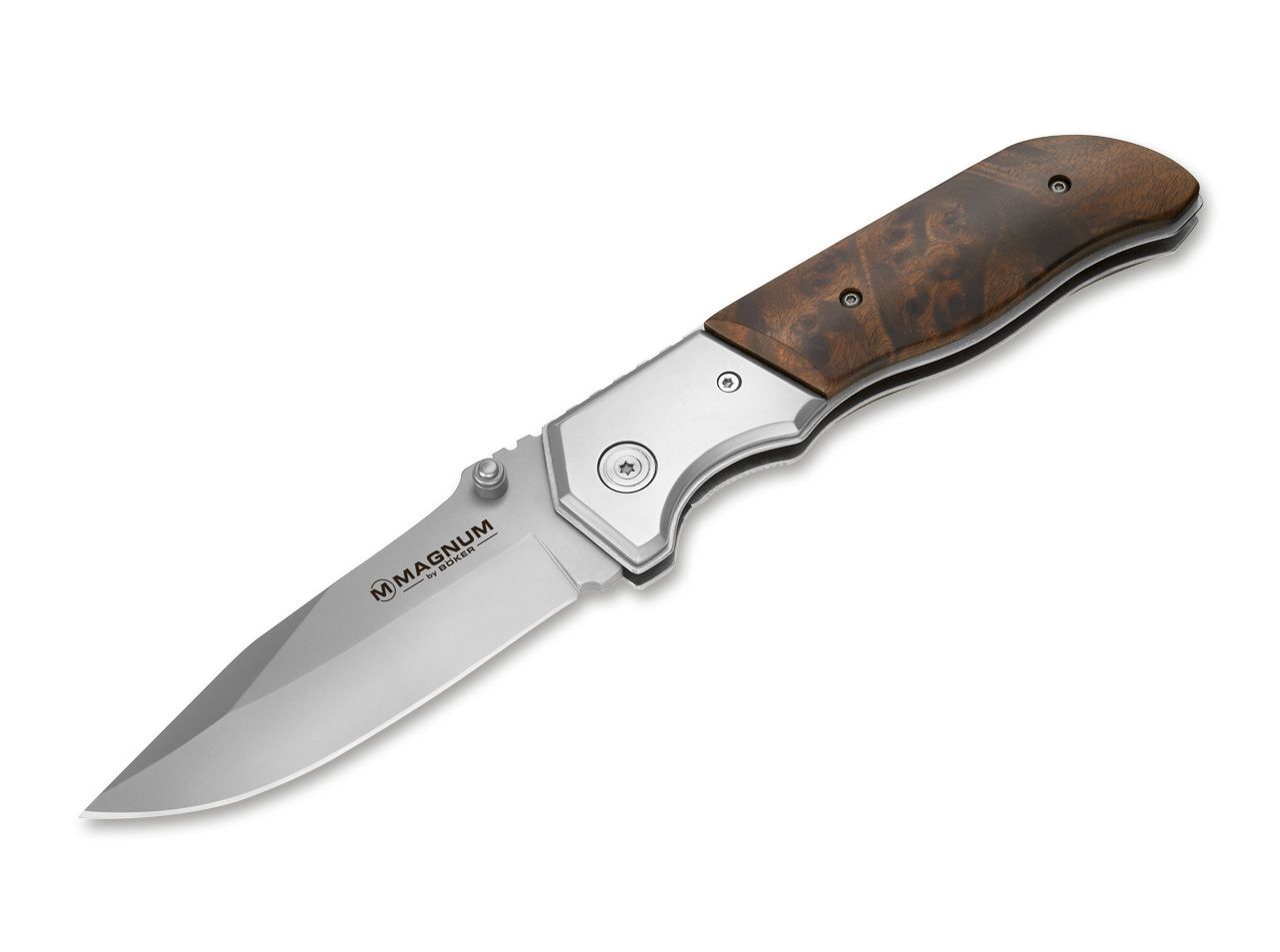 Boker Magnum Forest Ranger Pocket Knife 3.82″ Blade 7Cr17MoV Root Wood ✔️01MB233