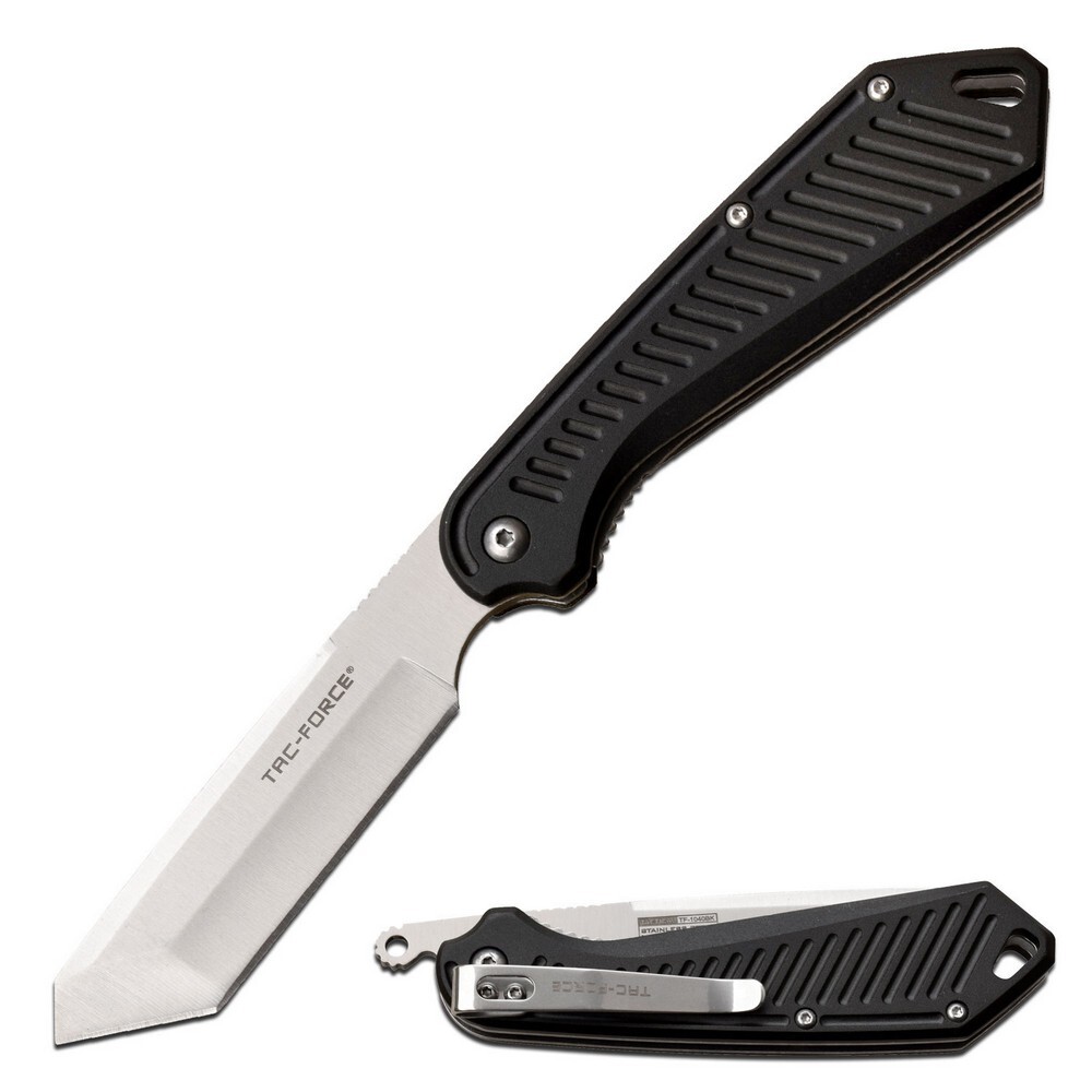 Tac Force Linerlock Folding Knife 3Cr13 Steel Black Aluminum Handle – TF-1040BK