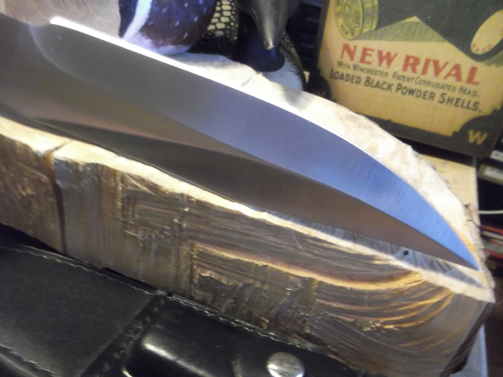 BOKER MAGNUM 12 3/4″ GIANT BOWIE KNIFE STACKED LEATHER HANDLE LEATHER SHEATH WOW