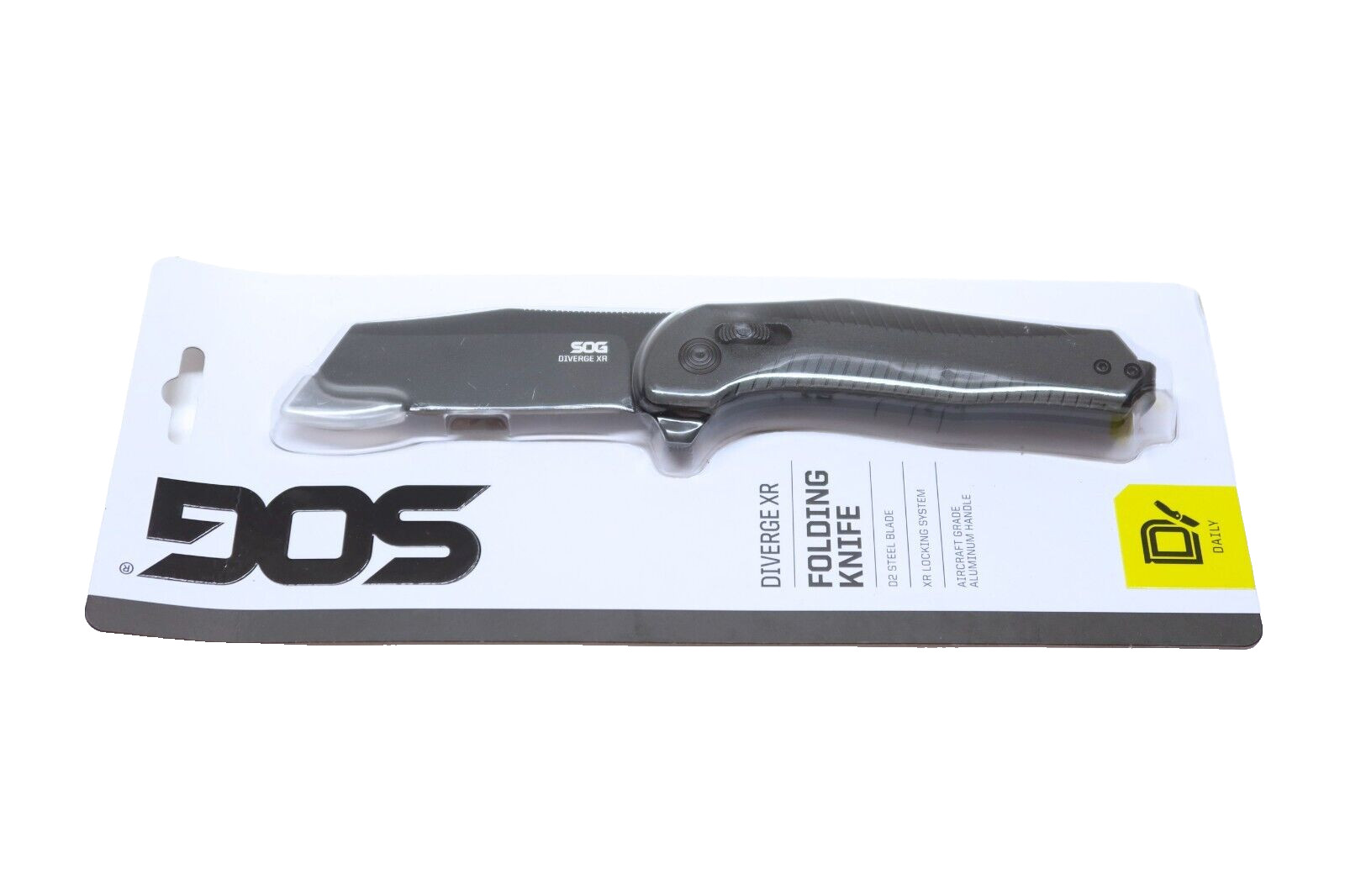 SOG Diverge XR Folding Knife 3″ Sheepsfoot Straight Edge Black D2 BRAND NEW