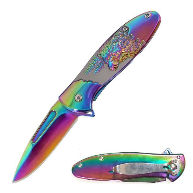 7.75″ DARK FANTASY BLADES EDC FOLDING POCKET KNIFE w/ POCKET CLIP 3.25″ BLADE