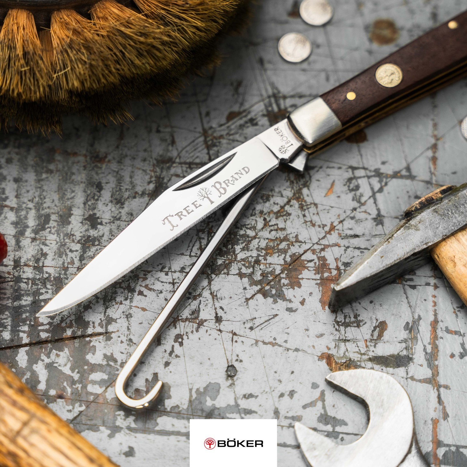 Boker TS 2.0 Bird Knife 3.25″ D2 Blade Walnut Wood Handle Slipjoint ✔️ 110809