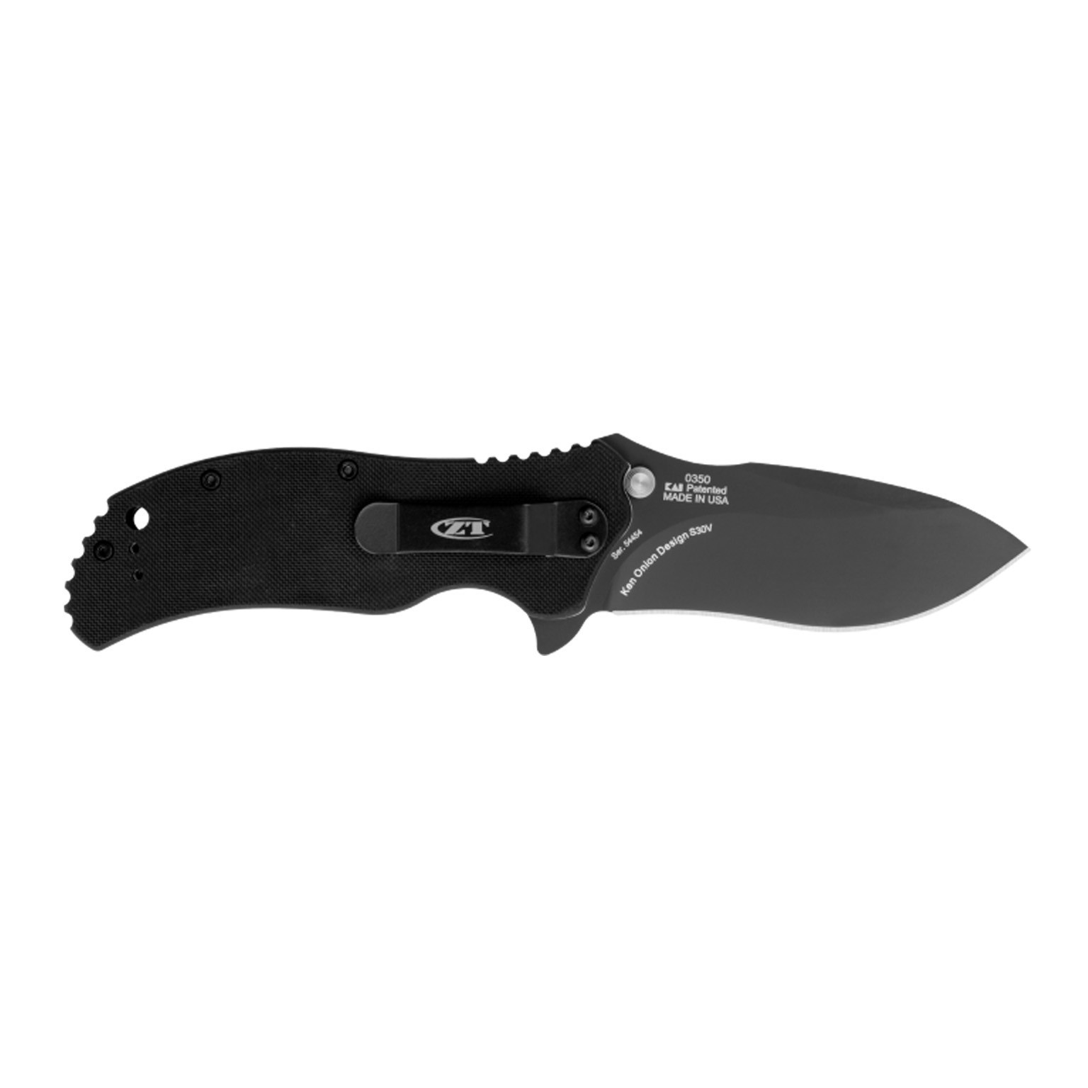 Zero Tolerance ZT Folding Knife 3.25″ Black CPM S30V Steel BladeG-10 Handle 0350