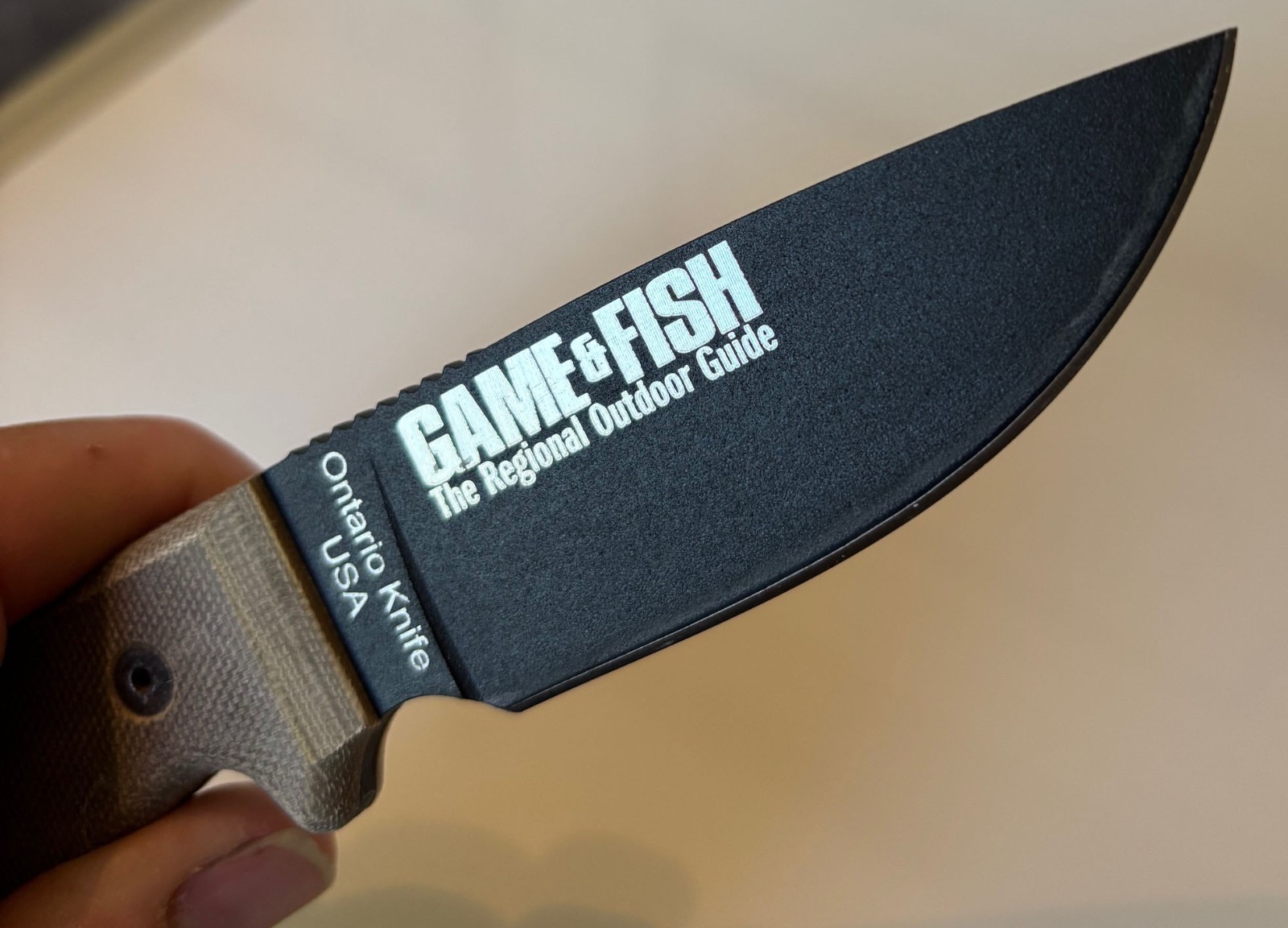 Ontario Knife Company RAT-3 with Black Nylon Sheath, Black/Tan,