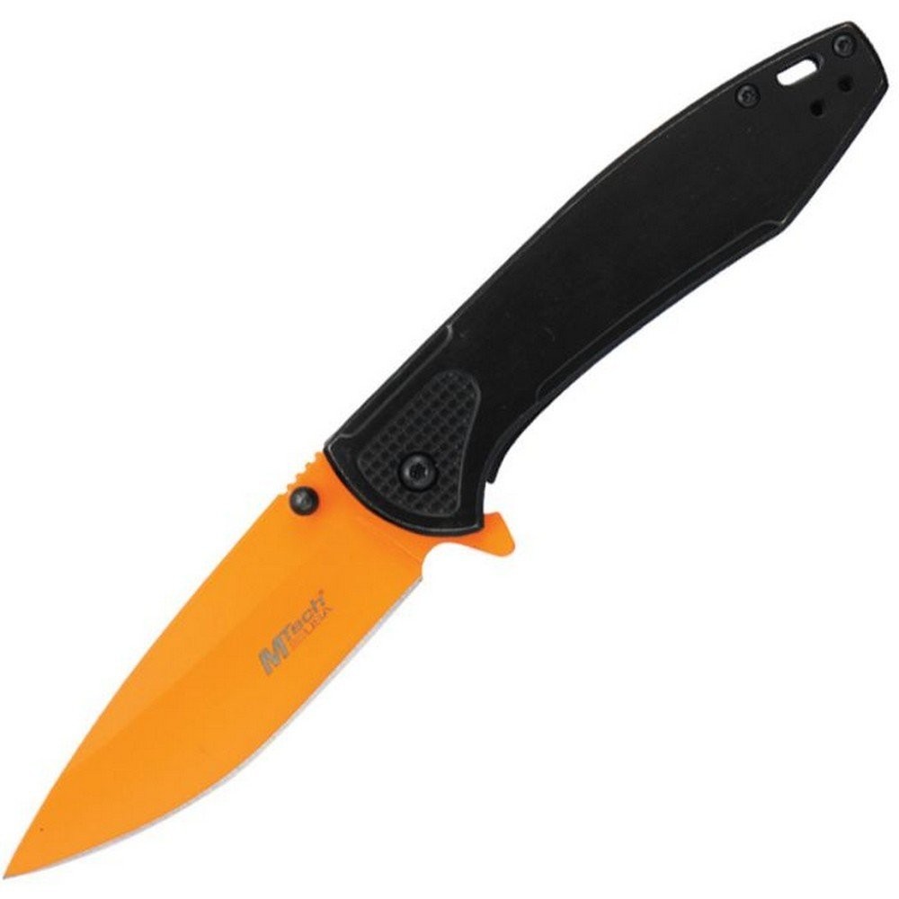 MTech Folding Knife 3Cr13MoV Steel Blade Orange Stainless Handle – MT-A2024OR