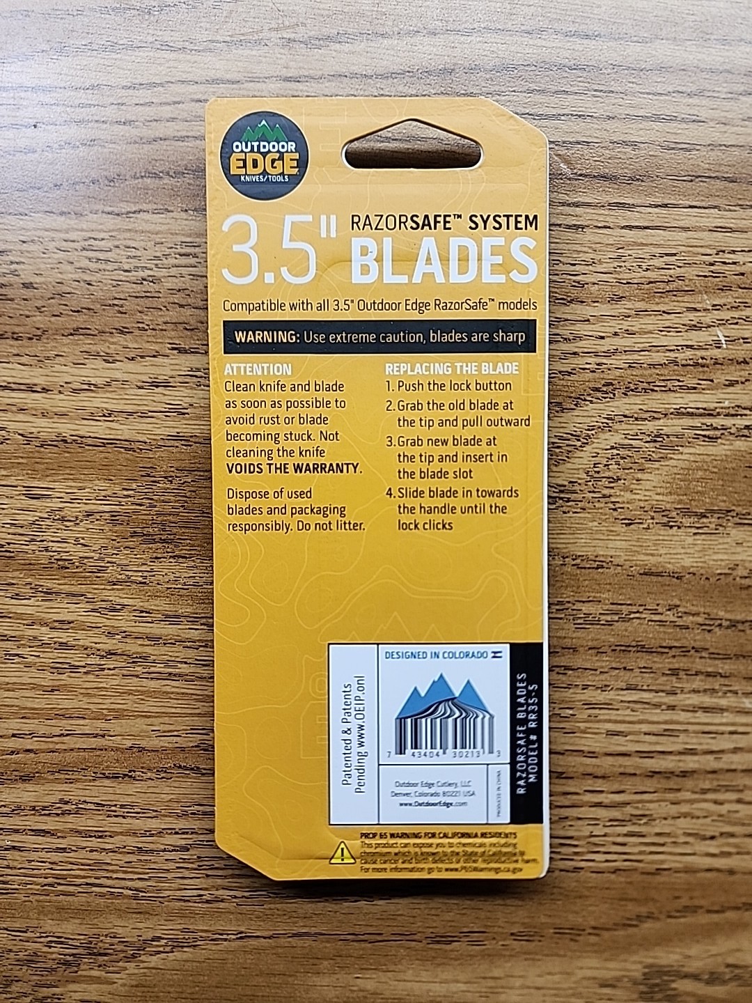 Outdoor Edge 3.5″ Razorsafe System Blade Combo Set 5 Replacement Blades RR35-5