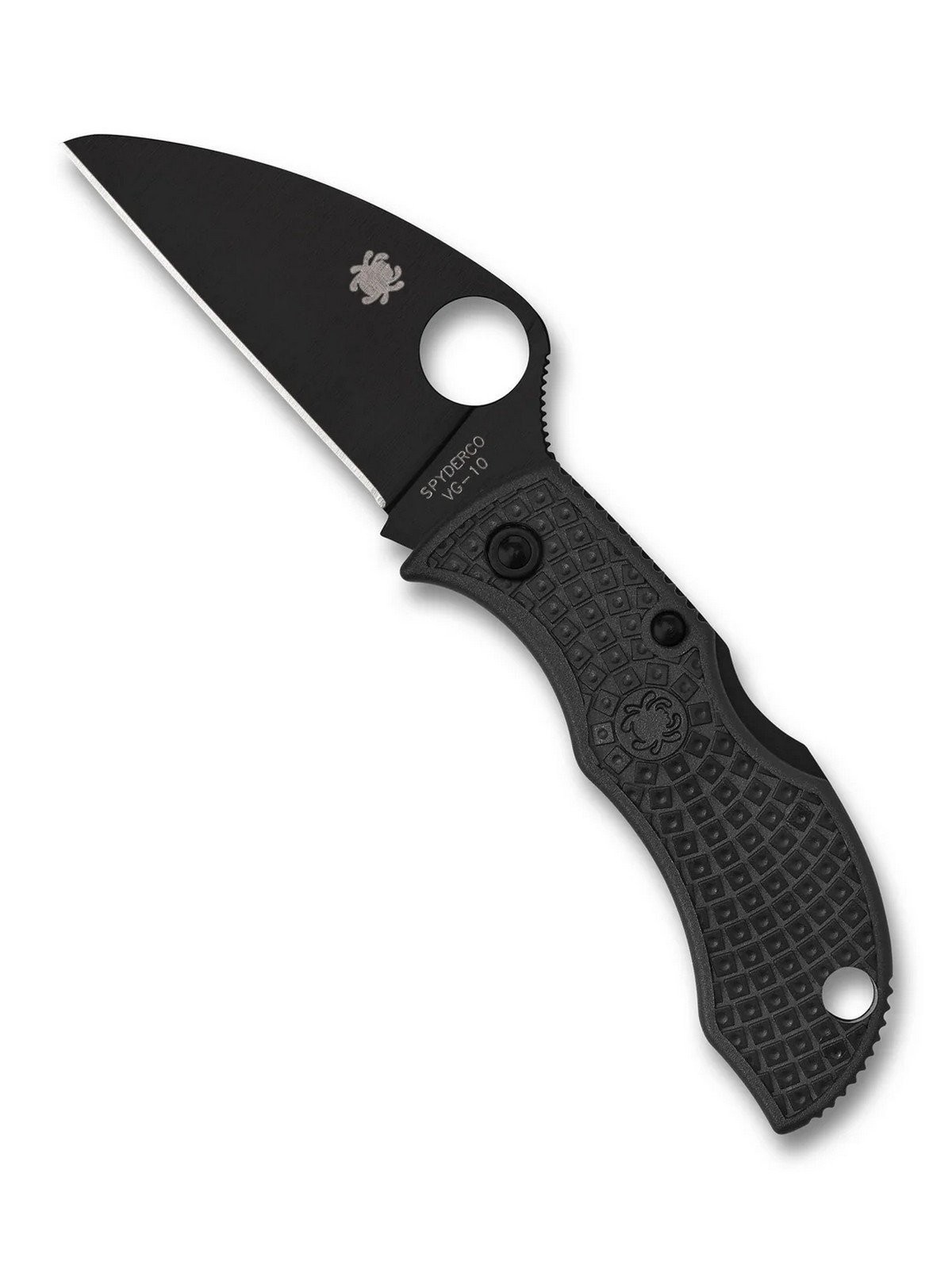 Spyderco Manbug Lockback Pocket Knife VG-10 Steel Blade Black FRN Handle MBKWPBK