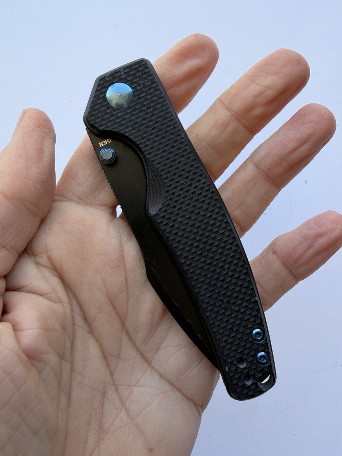 OKNIFE BEAGLE BLACK FOLDING KNIFE, 3.3″ SS BLADE, G10 HANDLE, EXCELLENT!