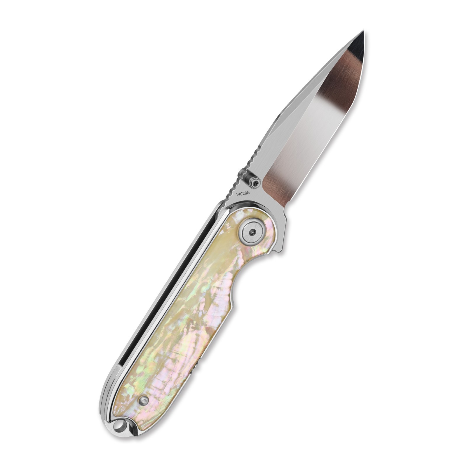 QSP Nebula Liner Lock Pocket Knife 14C28N Mirror Polish Blade Collectible EDC
