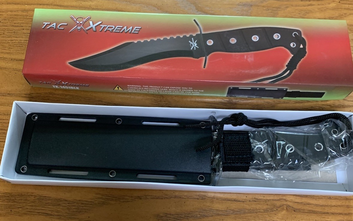Tac Xtreme Knife TX-1458BLK Fixed Blade Knife **New In Box**